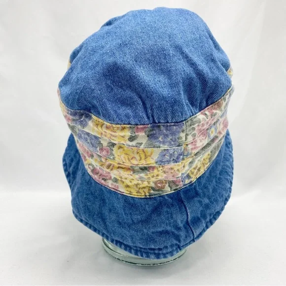 Vintage 90’s Floral Print Blue Jean Denim Bucket Hat - Picture 7 of 7